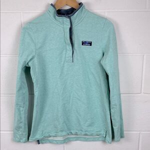 L.L. Bean women’s 1/4 button pullover rugby mint sweatshirt outdoor size S